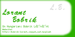 lorant bobrik business card